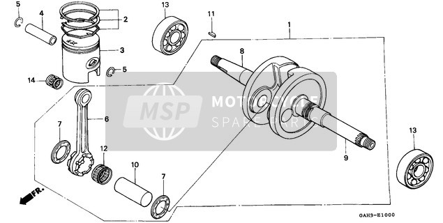 Honda SK50M 2000 Crankshaft/Piston for a 2000 Honda SK50M